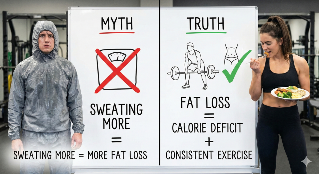 Sweating more = more fat loss